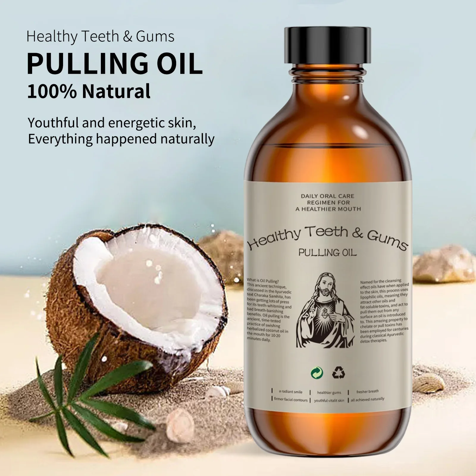 جوز الهند سحب النفط غسول الفم تنظيف الأسنان الطازجة الفم التنفس رائحة إزالة الكحول خالية تبييض أداة الفم منتجات العناية بالفم #5