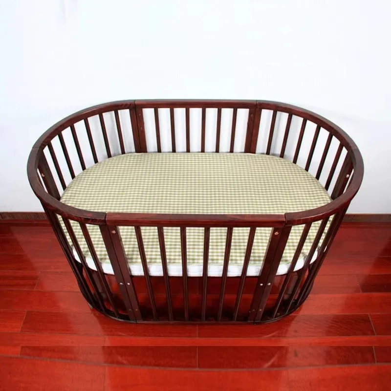 2026 Customized Design Full-Size Baby Cot Bed Solid Pine Wood Multifunctional Foldable Bed Crib For Babies Kids For Bedroom Hosp
