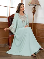 Eid Muslim Abaya Embroidery Vestidos Ramadan Morocco Kaftan Abayas Islam Arab Dubai Long Robe Women Party Dresses Jalabiya 2024
