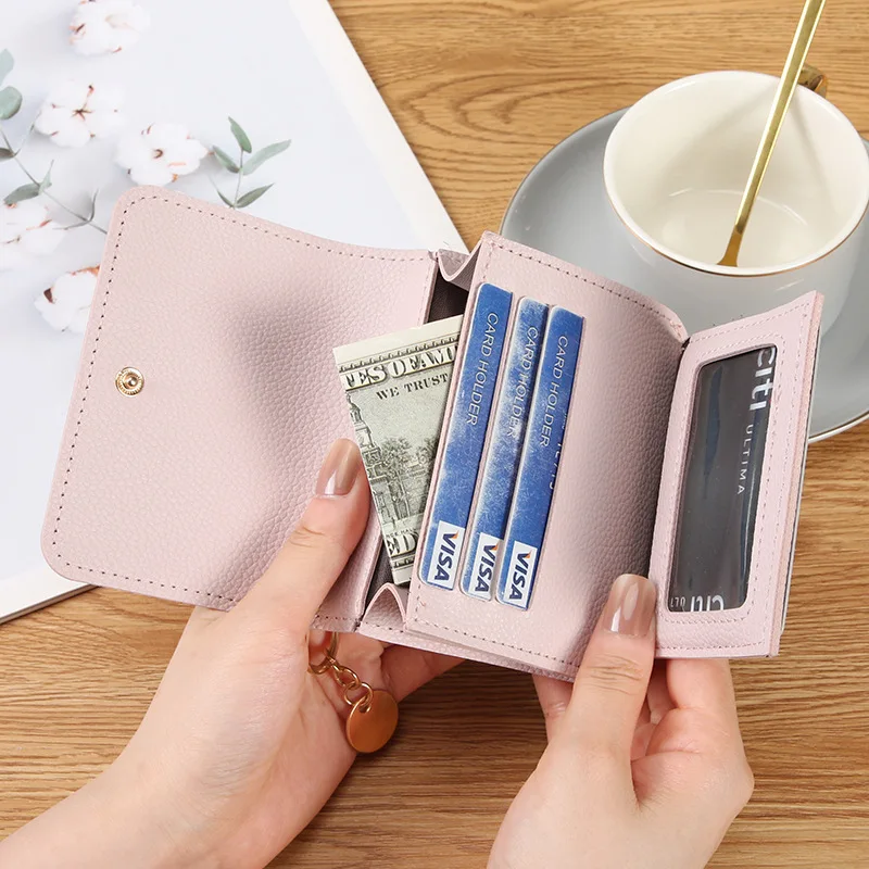 1 Piece Mini Card Wallet for Girl Korean Fashion Simplicity Solid Color Coin Bank ID Card Purse Portable Zipper Photocard Purse