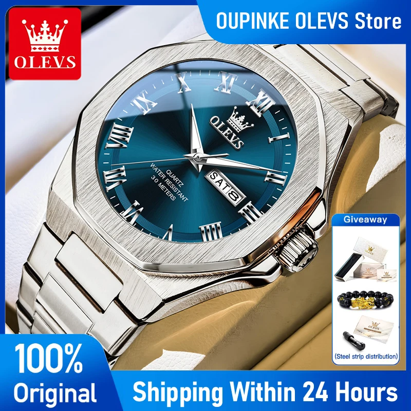OLEVS 3727 Neue Uhr Mann Sport Quarzuhr Wasserdicht Woche Datum Uhren Für Mann Geschenk Box Original Luxus Business Marke