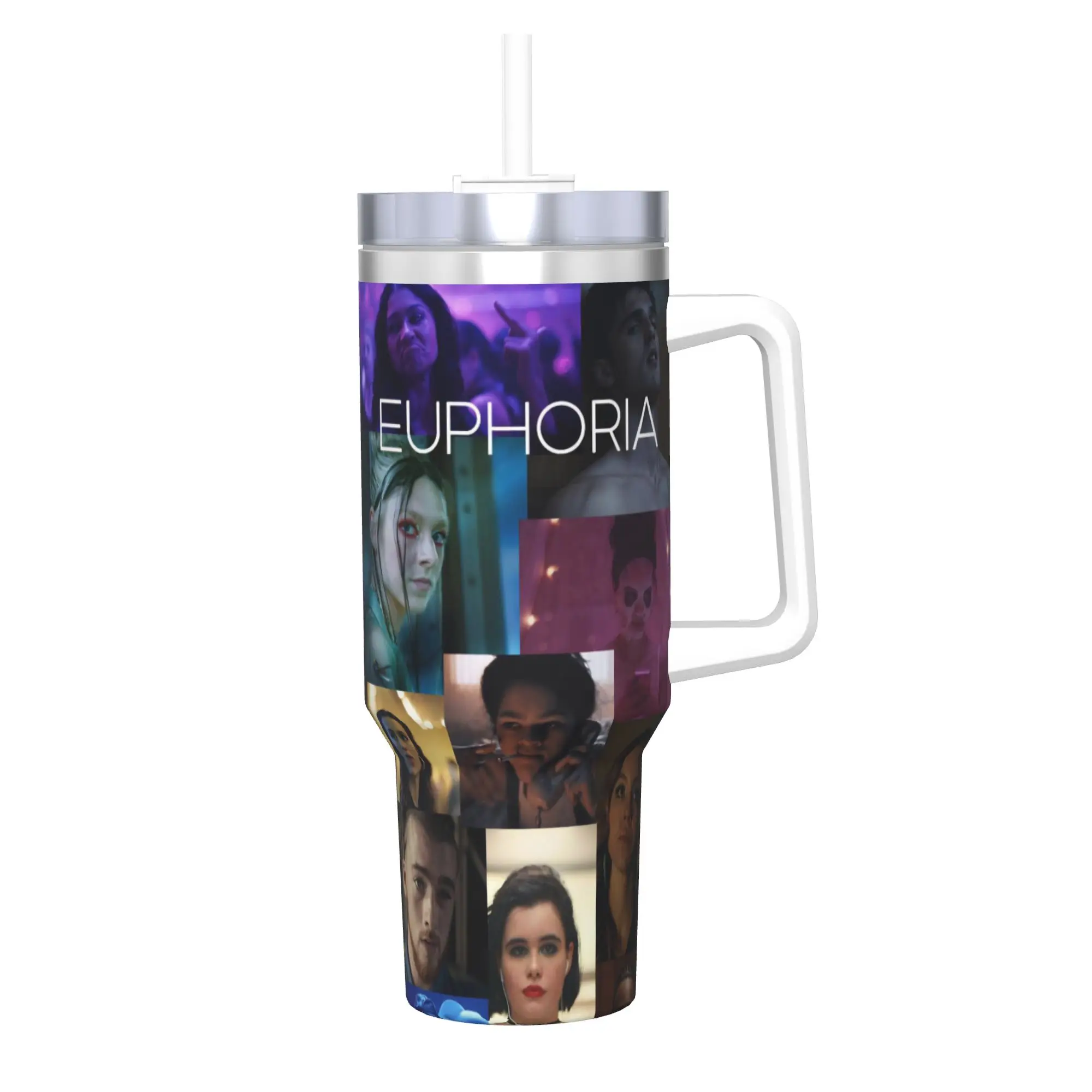 Euphorias Saison 3 – Gobelet isotherme sous vide, tasse thermique, bouteille d'eau 40oz pour l'école