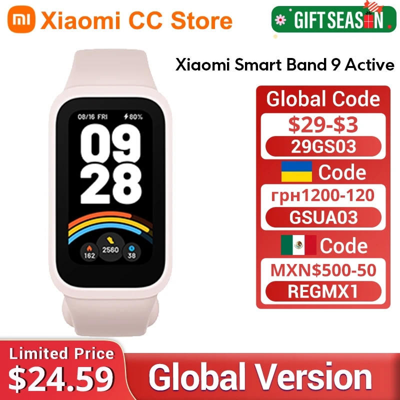 Global Version Xiaomi Smart Band 9 Active 1.47'' Display 5ATM 18-day Battery Life Modes All-day Health And Fitness Monitoring