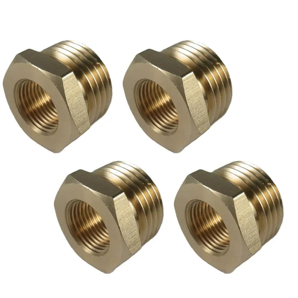 4 Pack Brass Garden Hose Bushing 34 GHT Male To 38 NPT Female Threaded Reducer Adapter Suitable For Pipe Systems