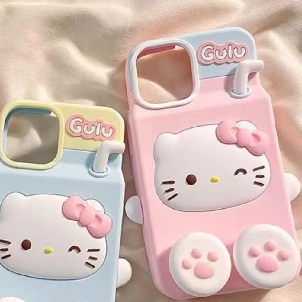 Sanrio iPhone Hello Kitty Milk Theme Silicone Mobile phone shell Macaron color scheme Autumn Winter New product birthday present