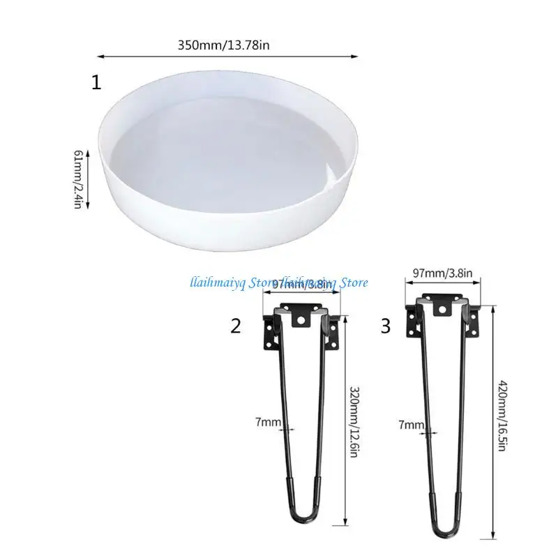 573B papan baki baki cetakan lipat meja lipat bundar meja silikon cetakan diy