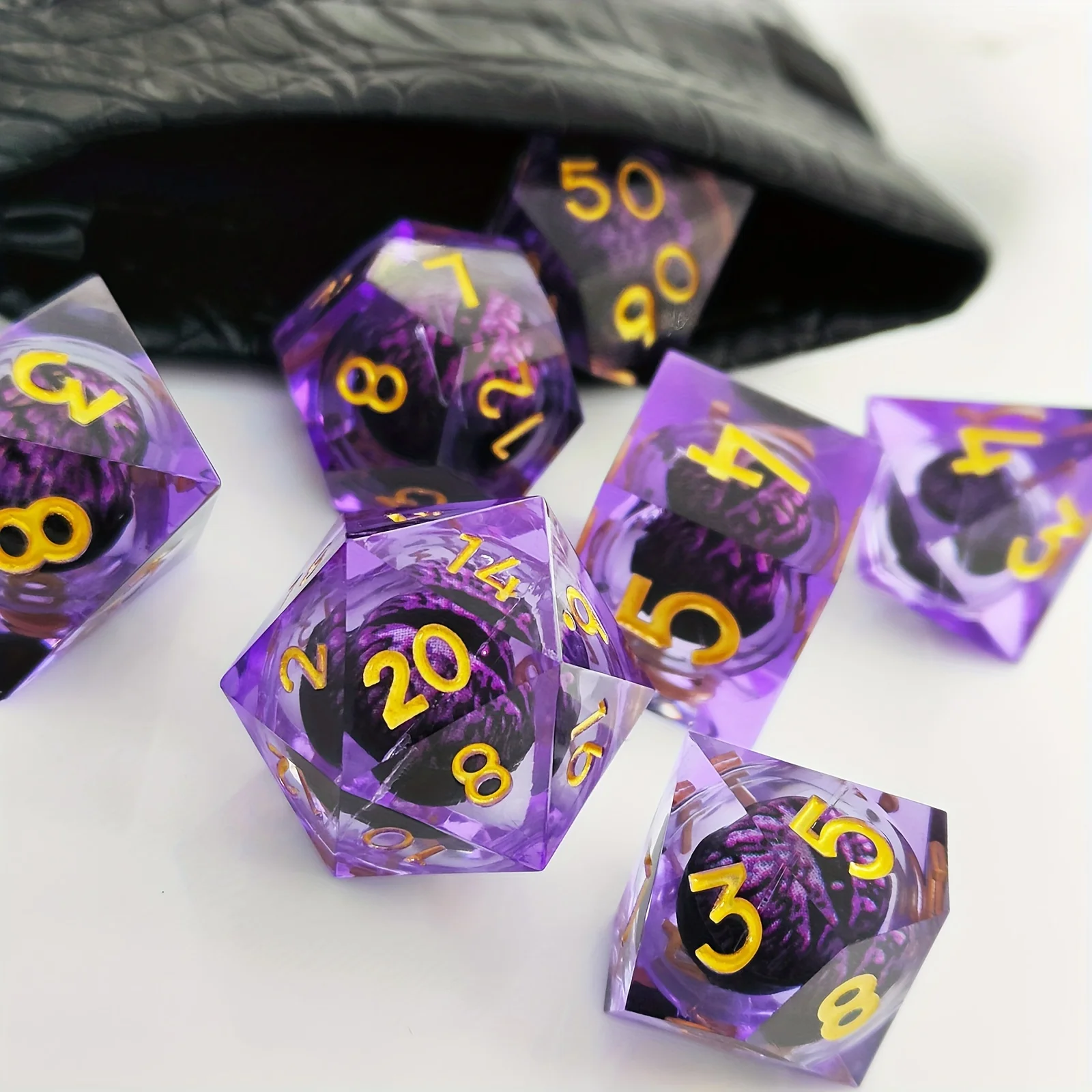 7Pcs/Set DND Dragon Eye Dice Set Dungeon and Dragon Polyhedral Dice Set  D&D Dice  Suitable For Christmas Gift And Birthday Gift