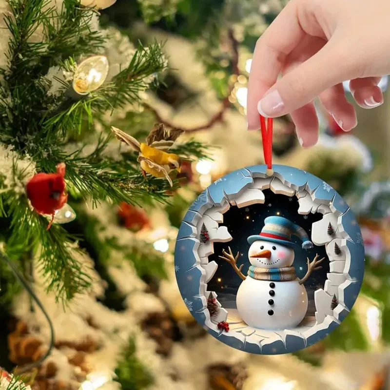 Decorações de árvore de Natal de madeira, enfeites festivos de férias para decoração de casa, ideia de presente perfeita para celebrações de Natal