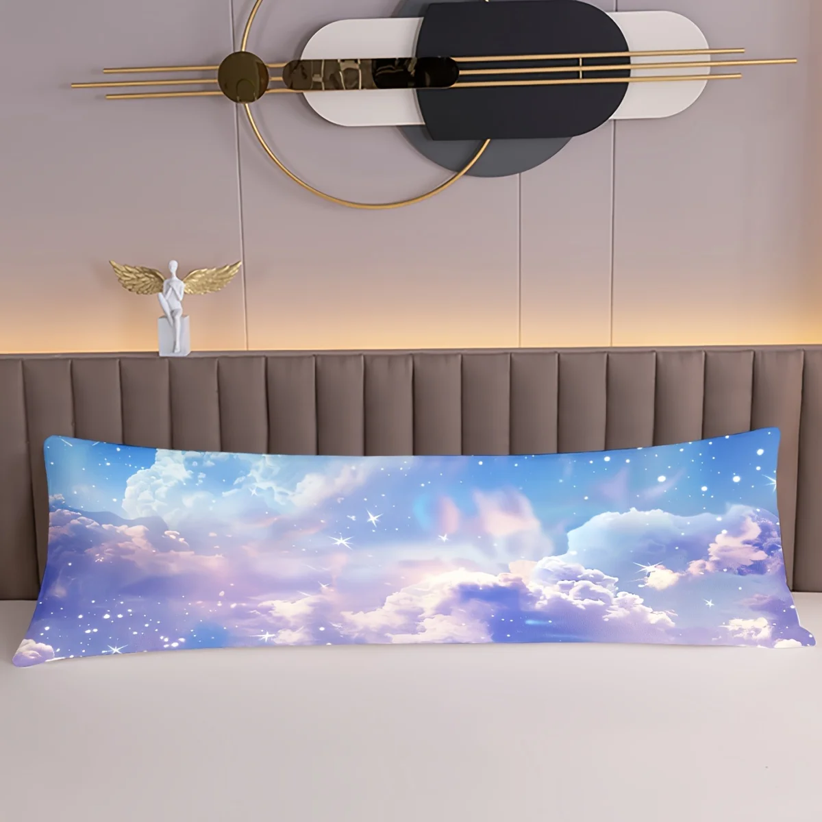 1pc Galaxy Sky Theme Body Pillow Cover, Dreamy Rainbow Colors, Outer Space Nebula Design Rectangular Pillowcase 100% Polyester