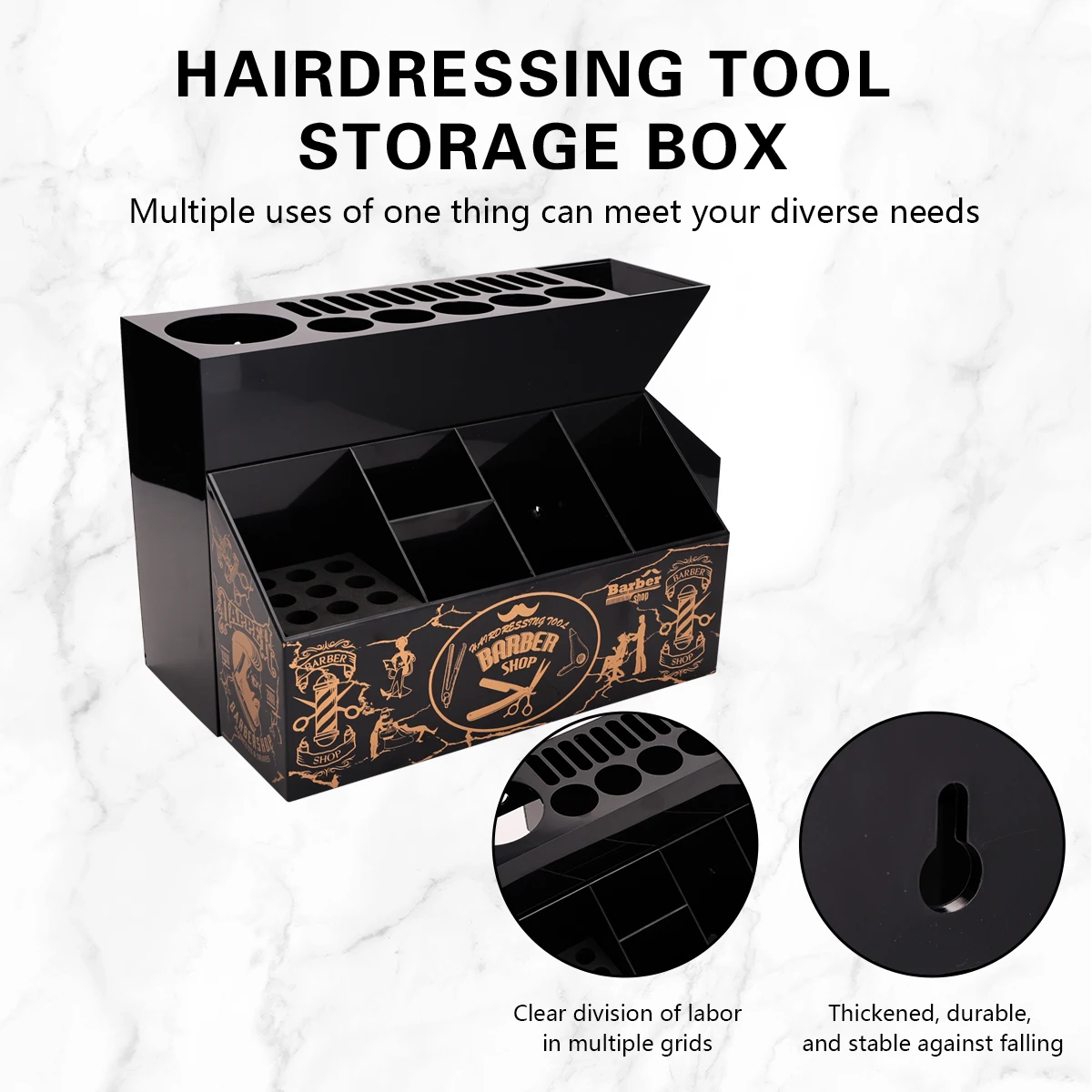 Professional Salon Tool Storage Box Hairdressing Scissors Holder Stand for Brushes Combs & Beauty Tools Portable Salon Organizer
