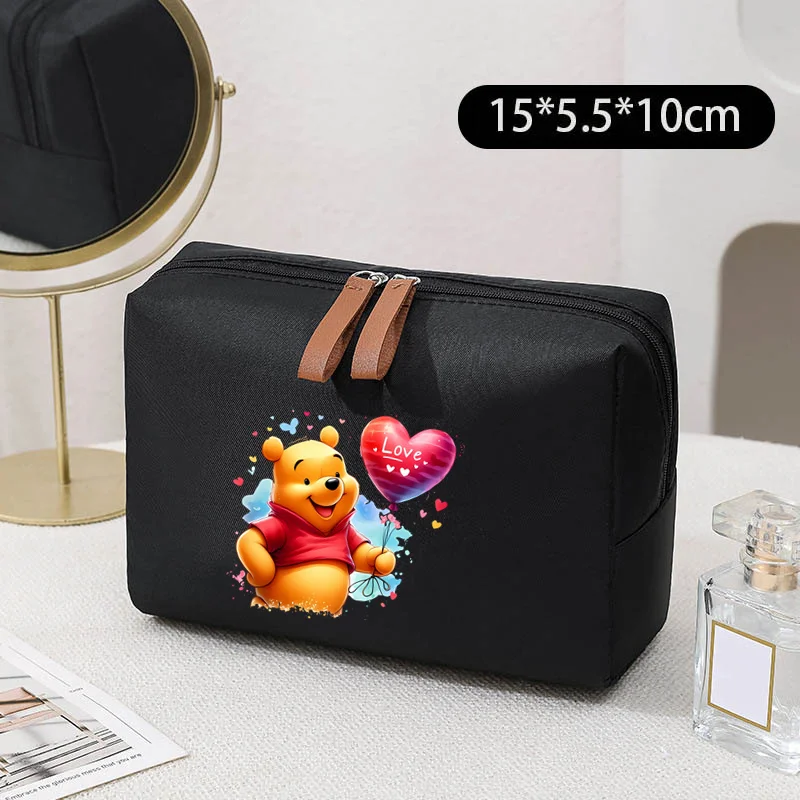 Disney Winnie The Pooh Bear Cosmetics Storage Bag for Women Travel Portable Toiletries Storage Bag Makeup Clutch Women Purse