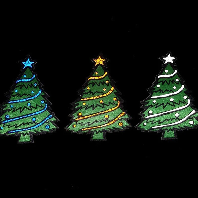 Merry Christmas tree Reflective Patches Santa Claus Tactical Outdoor Reflective Night Recognition Badges For Clothing