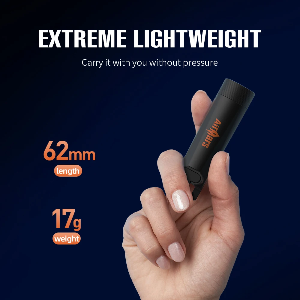 Airmars Multifunctional Mini Flashlight Six Levels of Brightness Adjustable UV Can Be Widely Used in a Variety