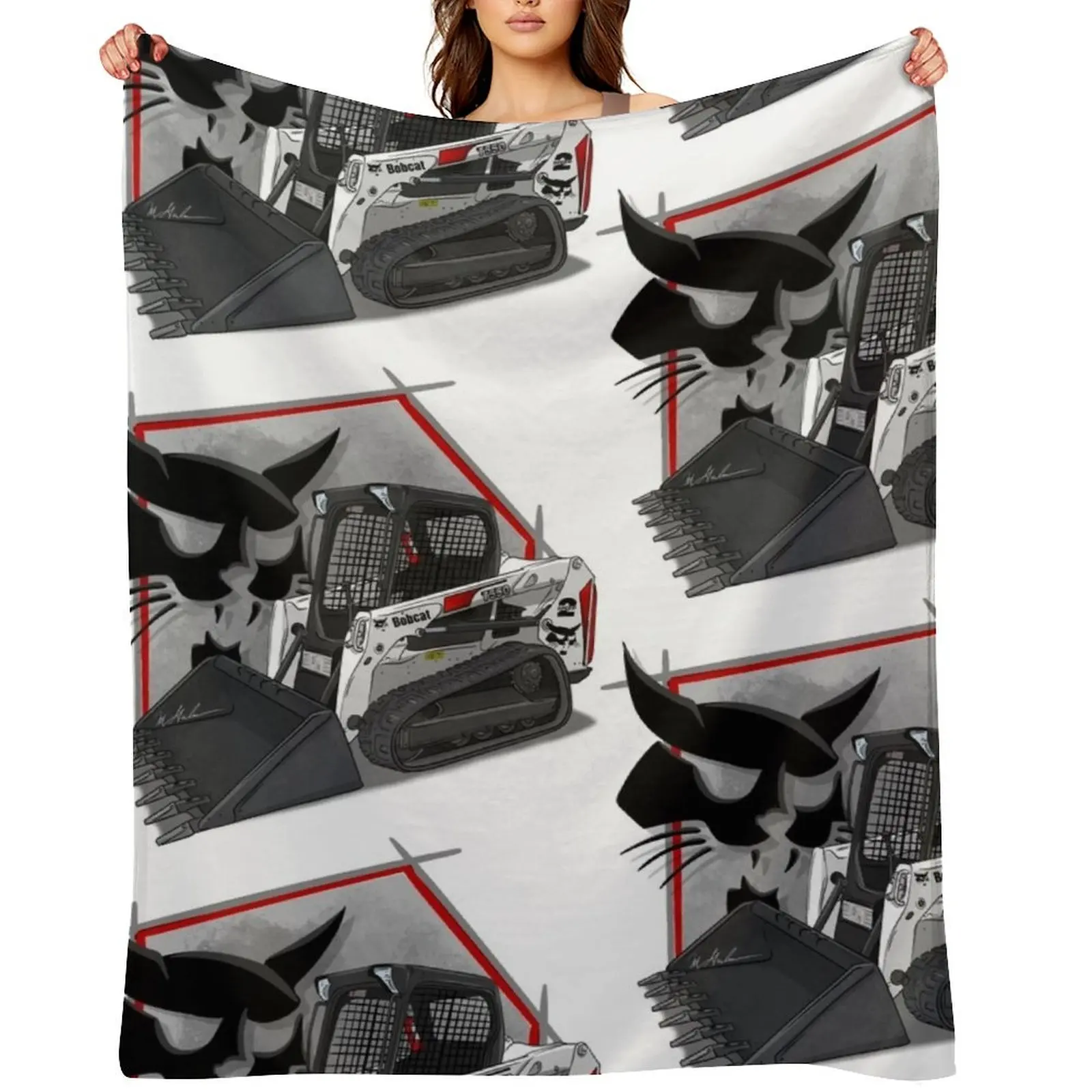 

Bobcat T550 T650 T590 Skidsteer Throw Blanket Soft Beds Shaggy Luxury Hairy Blankets