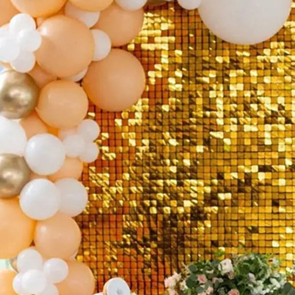 2M X 1M Balloon Rain Curtain Gold Bright Color Party Decoration Fashion Accessory For Wedding Anniversary Grant Event Birthday