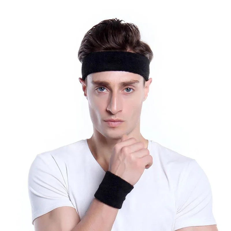 Cotton Athletic Headband Elastic Sweatband Protection Basketball Sport Adult Kids Gym Fitness Sweat Hair Band Volleyball Tennis