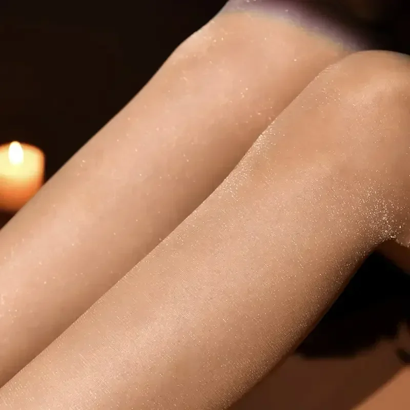 Sommer Glänzende Seiden-Transparente Strumpfhose Charmante Damenunterwäsche Glitzernde Strumpfhose Damen Schlanke Oberschenkel-Strümpfe – Detail 5