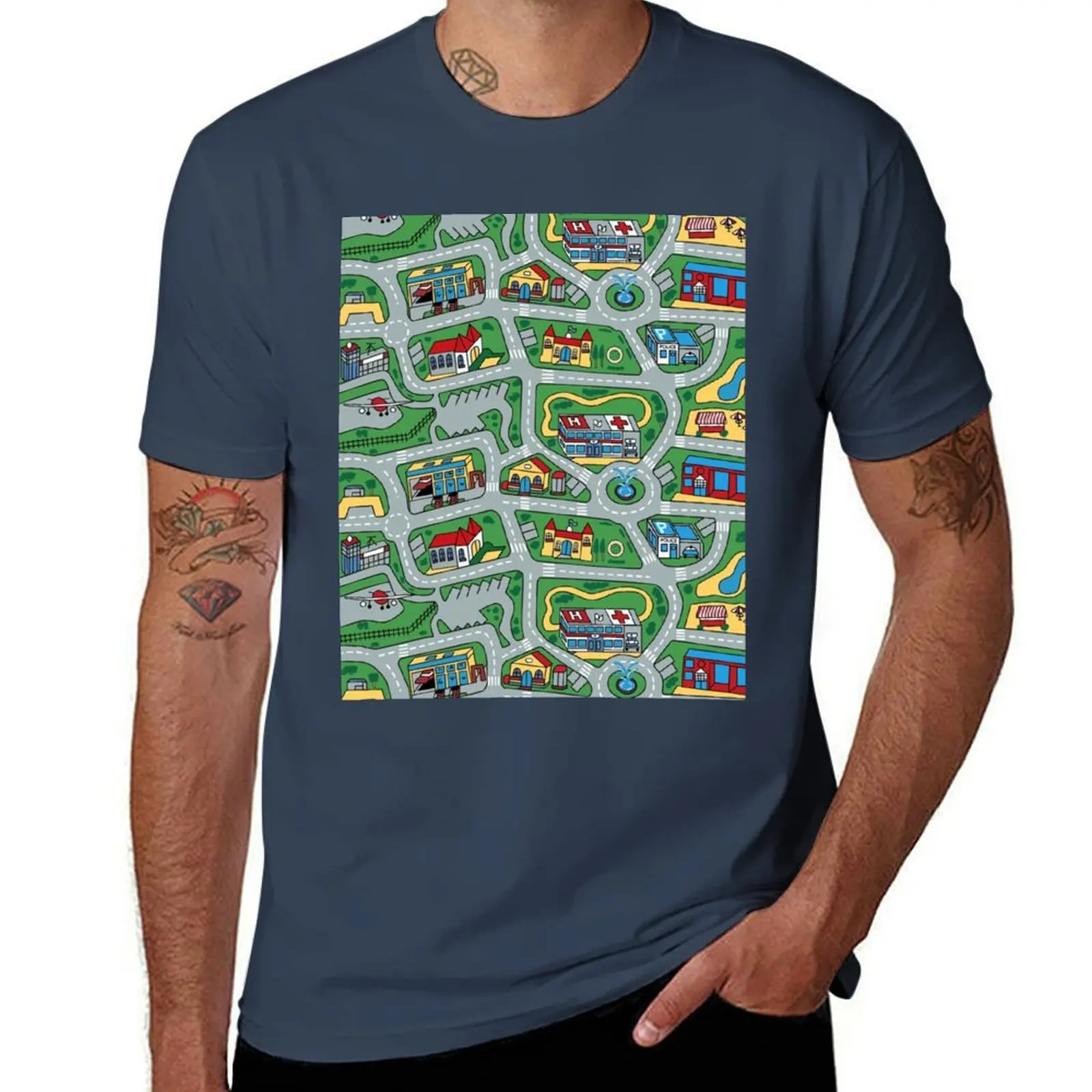 

Car City Carpet Road Rug 90s Nostalgic Toy T-Shirt graphic shirts luxury t-shirt boys whites valentines clothes men tshirt