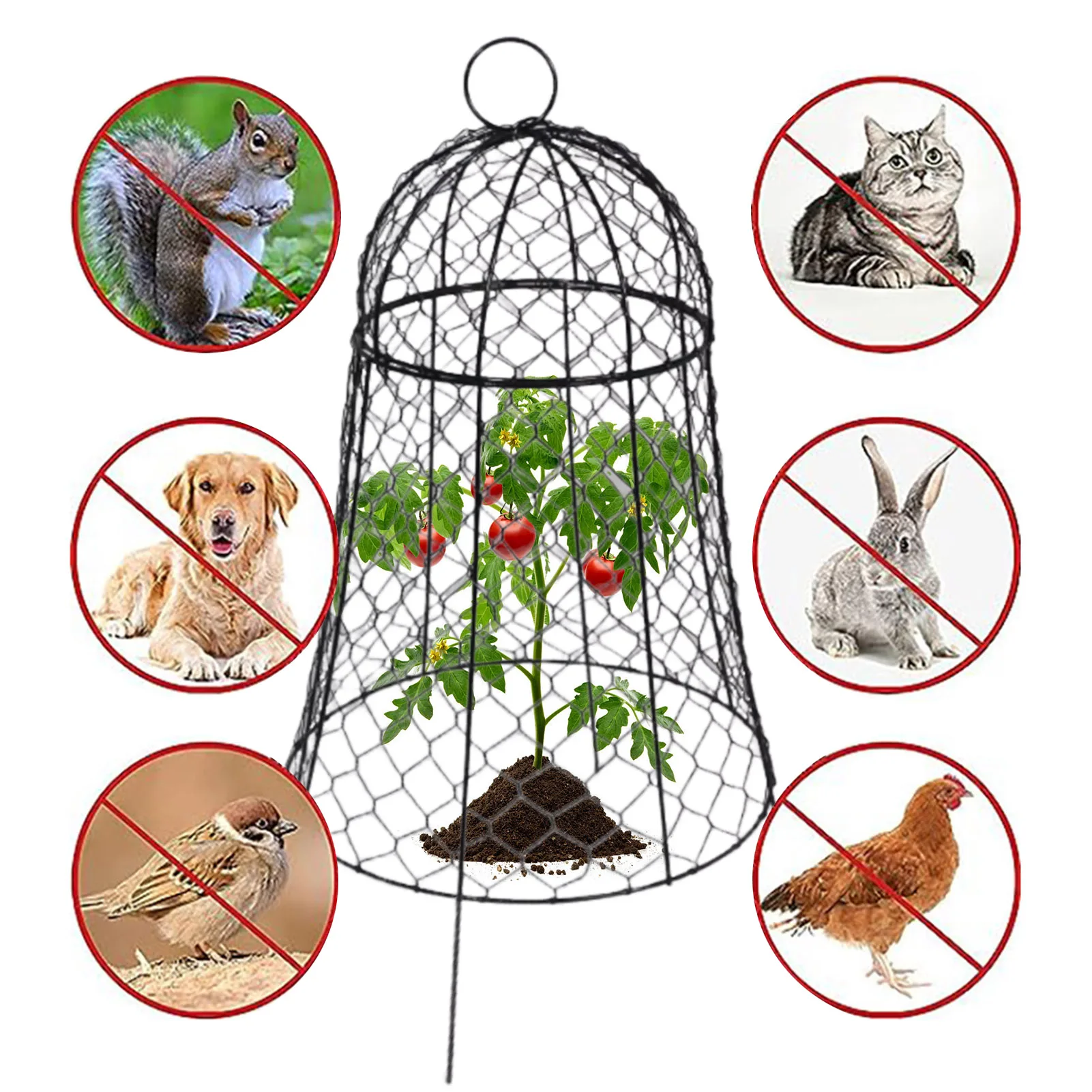 6PCS Garden Plant Cover Vegetable and Grass Protection Cover Foldable Wire Cover Vegetable Garden