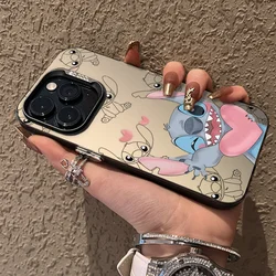 Luksusowe, odporne na wstrząsy etui na iPhone 15 14 13 12 11 Pro Max Plus XR XS X 7 8 SE2 miękkie silikonowe etui Disney Stitch Winne Pooh Bear