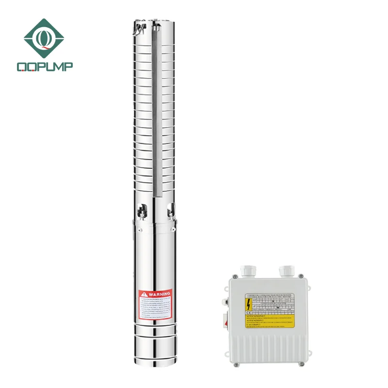 

QQPUMP 4SPM5-17 Vertical 2 Submersible Deep Well Water Pump System 220v for Farm Agricultural Irrigation
