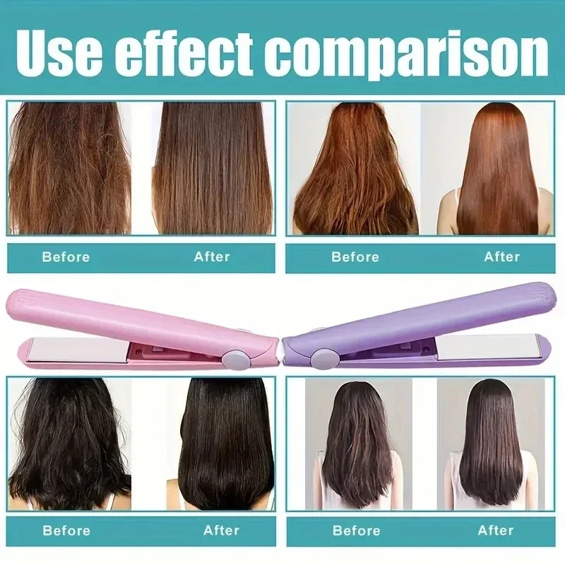 Multi-color Splint,Mini Hair Straightener, Curling and Straightening Quick Heating, Non-damaging Ceramic Plate, Bangs Clip