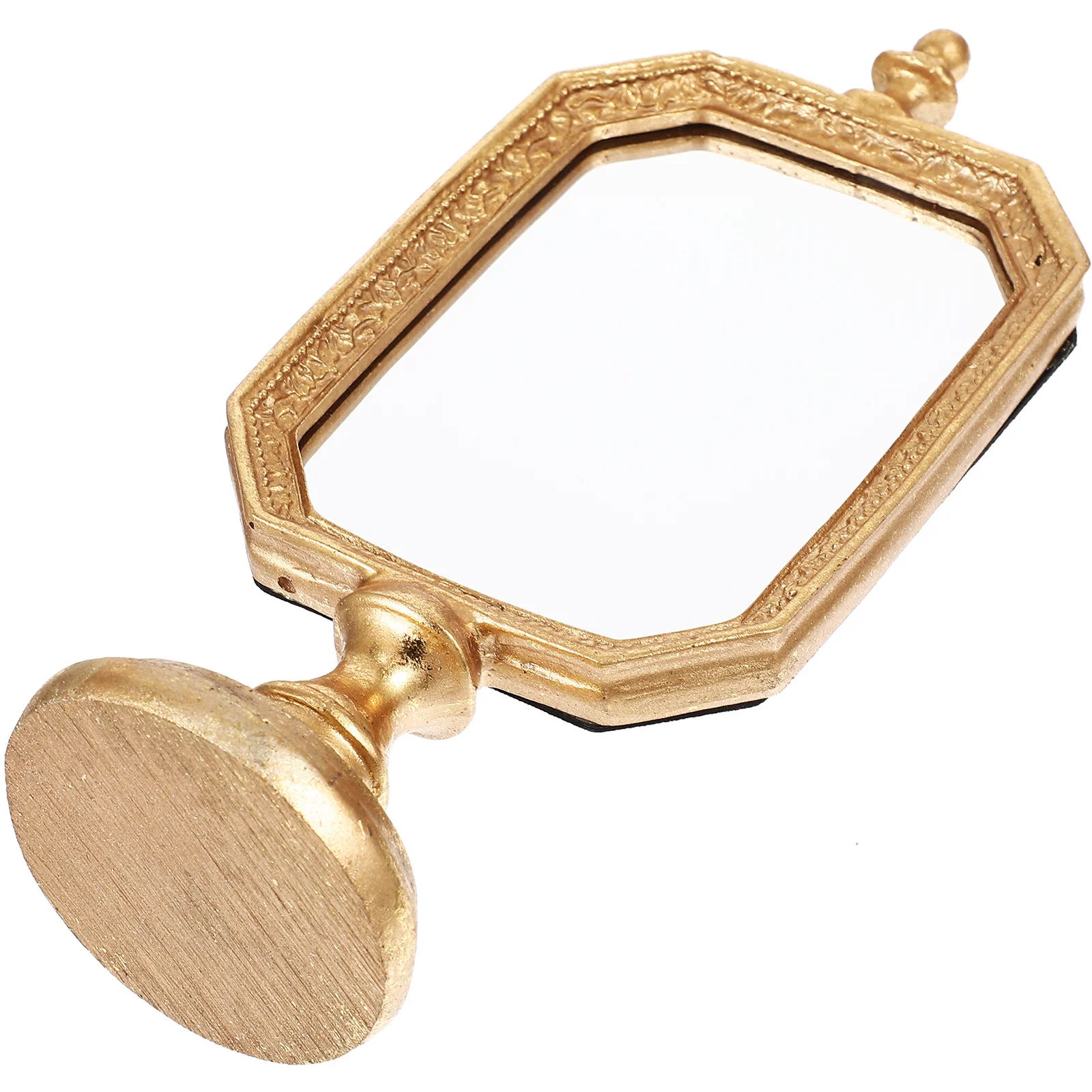 Chic Retro Makeup Mirror Desktop Tabletop Mirror Smooth Edges Stable Base Elegant Design European Room Decor