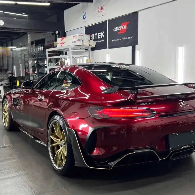 Glossy Color Dragon Blood Red Car Color Changing Film Liquid Metal Series Color PET Decorative Film PPF Paint Protection Film