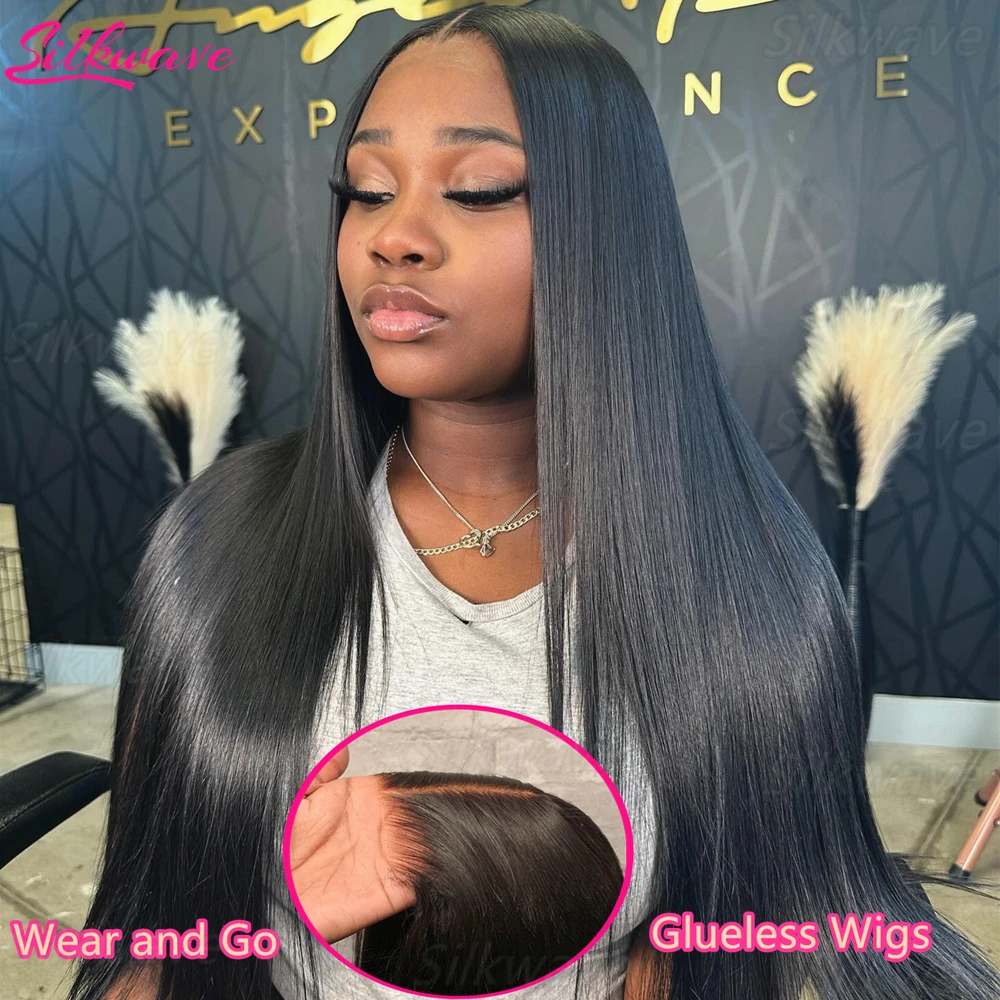 

Silkwave 100% человеческие волосы Bone Straight 5x5 Бесклеевая одежда и Go 360 HD Полный кружевной шнурок 30 40 дюймов 13x6 Кружевные фронтальные парики