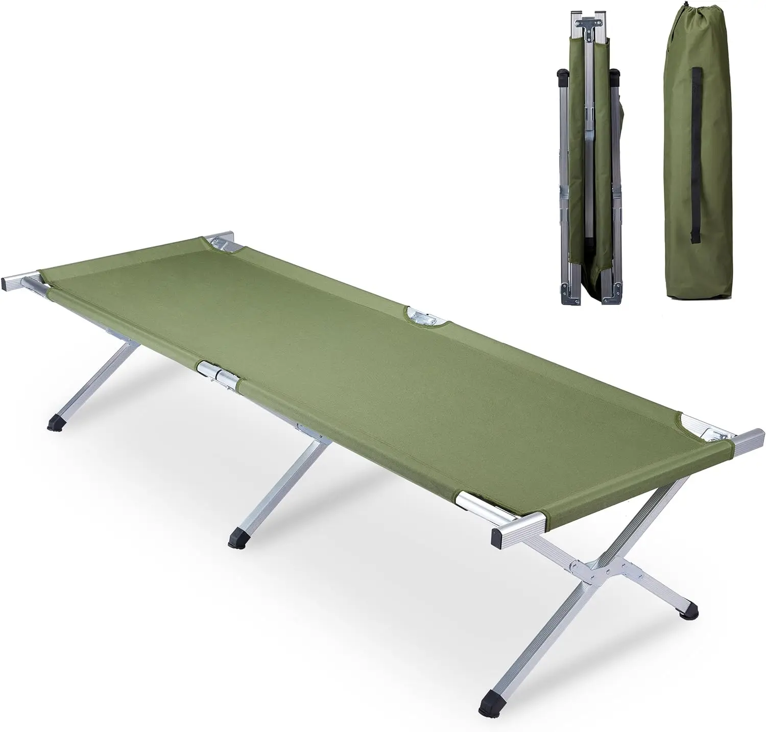 

Folding Camping Cot, Sleeping Bed with Carry Bag, Lightweight Portable Cots for Travel, Fishing, Hiking and Outdoor Activities