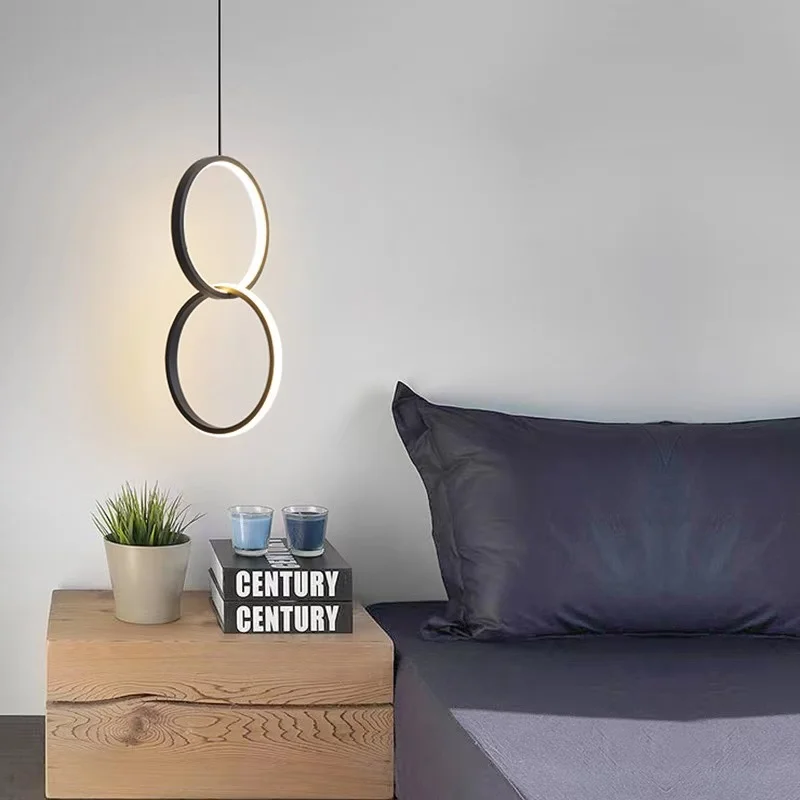 Modern LED Ringe Light Pendant Light Home Decoration Bedside Living Room Dining Table Indoor Lighting Hanging Lamp Chandelier