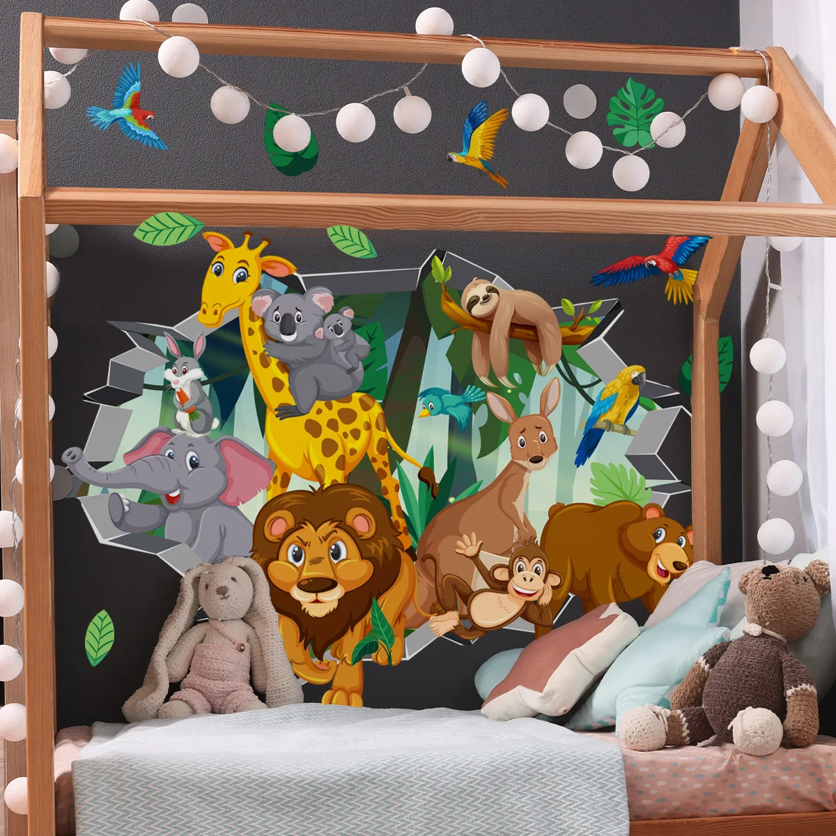 Złamana ściana Śliczna naklejk – Baby Nursery Jungle Wallpaper recenzja i cena
