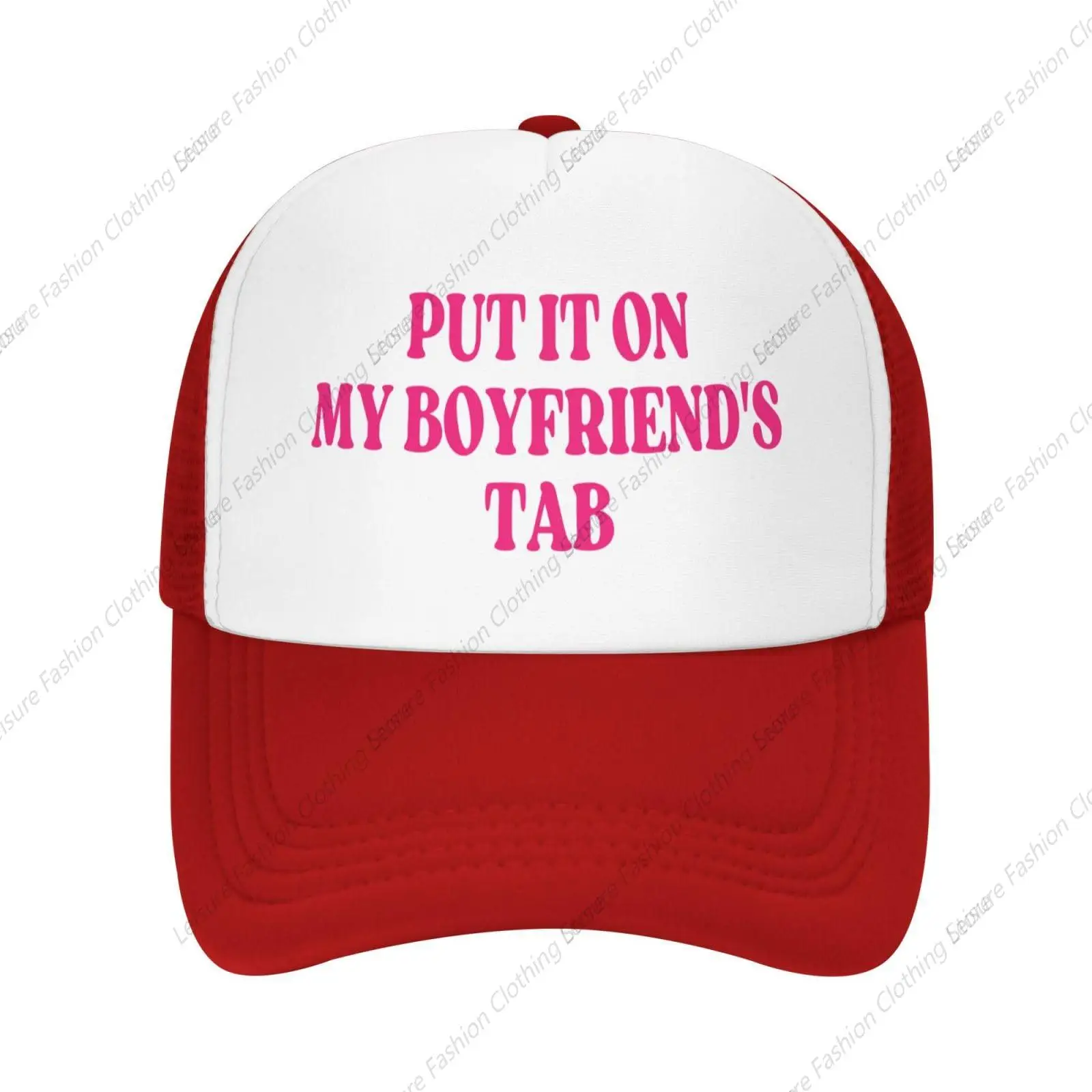 Put It On My Boyfriend's Tab Mesh Hats Men Women Trucker Hat Baseball Cap Dad Gift