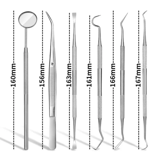 Imagen 2 del producto Herramientas bucales para dentista, limpieza de hilo dental, eliminación de sarro, fácil de limpiar, no es fácil de romper, Kit de cuidado de espejo Dental de acero inoxidable
