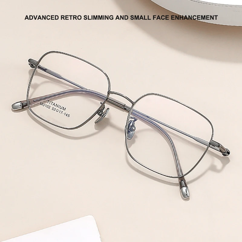 

Сверхлегкая квадратная оправа для очков, роскошная высококачественная ретро-модная титановая оправа для очков, мужские деловые повседневные очки