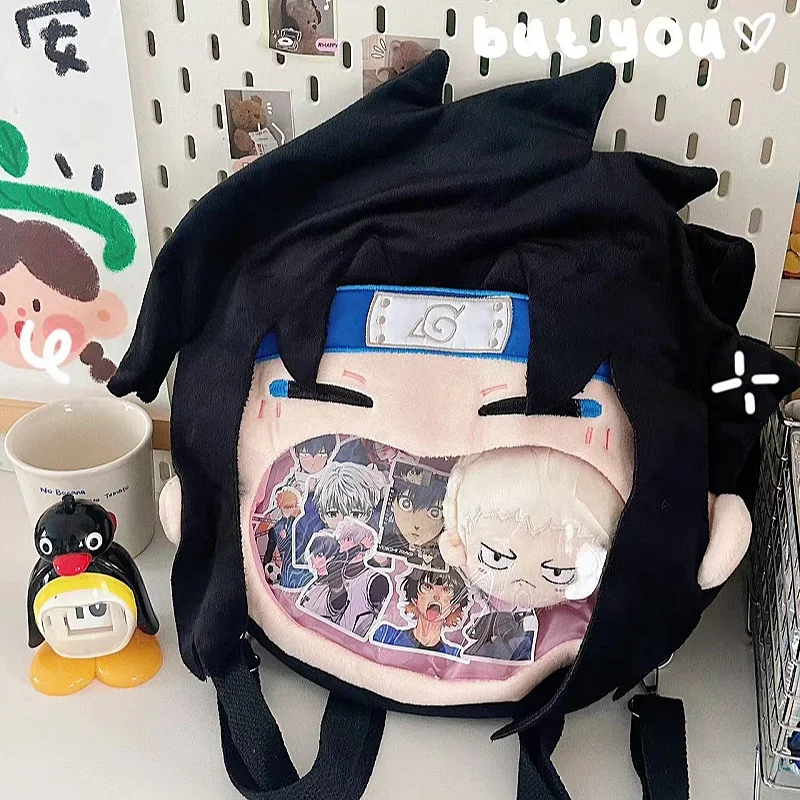 Mochila De felpa de Naruto para niños, bolsa de almacenamiento cruzada para ordenador portátil, mochila de estudiante Con cómic, Itabag, Anime, regalos de vacaciones