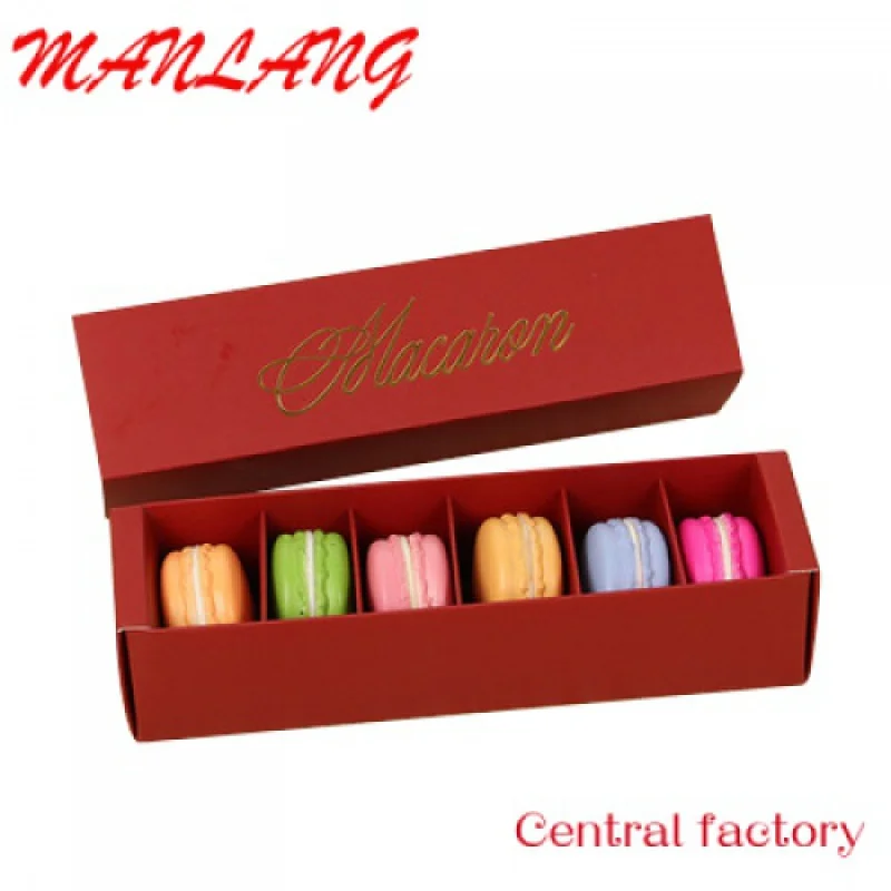 Custom  custom macaron 6 packs mini cake boxes with lid drawer packaging box for wedding box set gift