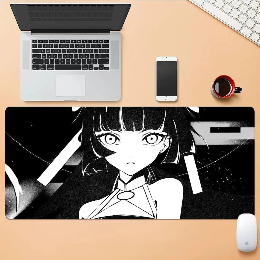 

Black and white anime heroine Mouse Pad Desk Mouse Pad Cute HD Desk Pad Extended Gaming Keyboard Mats Large XXL Gamer Mousepad