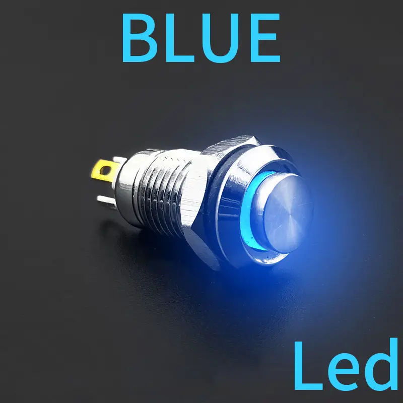 1NO High head Waterproof Metal Push Button Switch LED Light Self-locking/reset 3/6/12/24/220V 8/10/12/16mm Brass nickel plating - Image 9