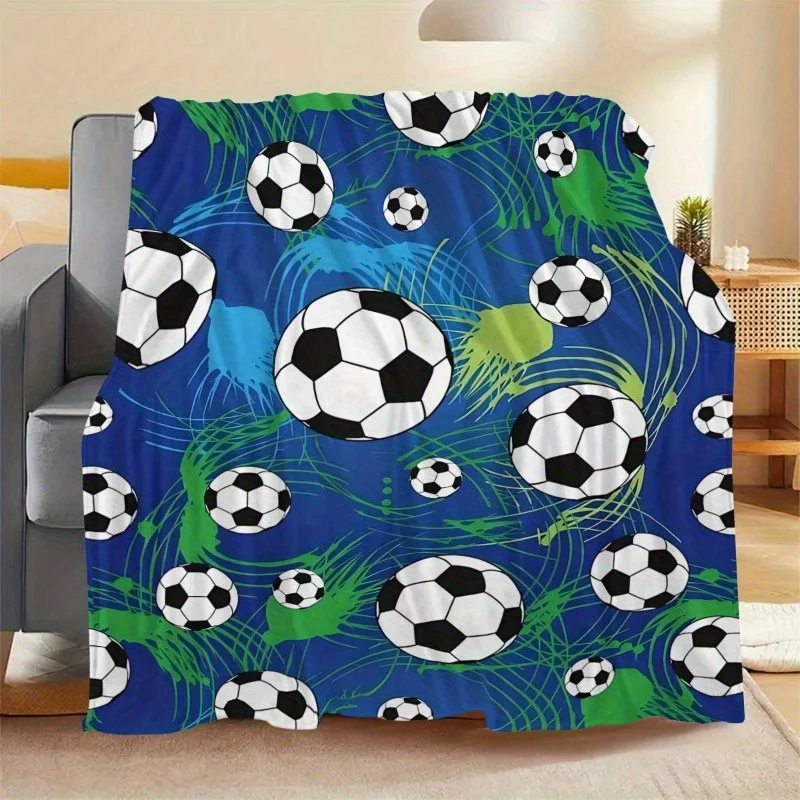 Soccer Fan Fever Blanket Reversible Flannel Throw for Sports Enthusiasts AllSeason Comfort Game Day Spirit Gift