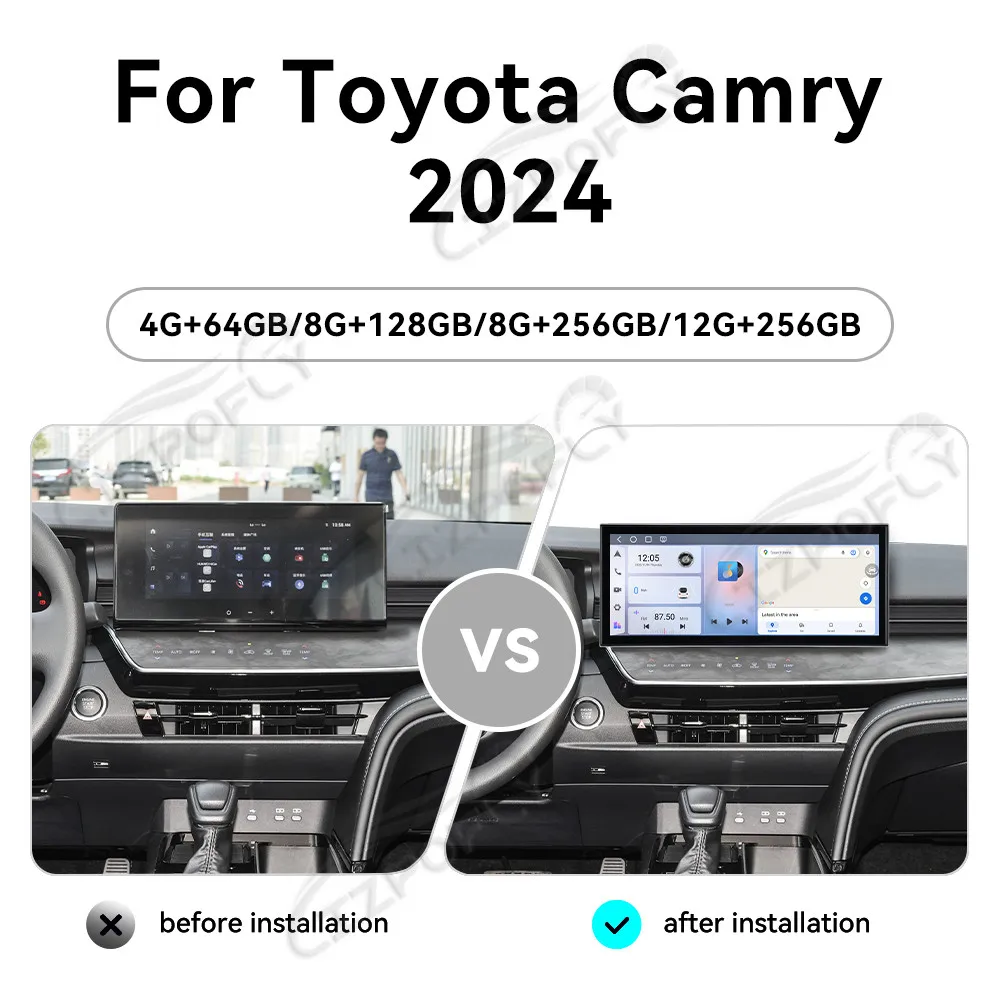 

15,8-дюймовый автомобильный радиоприемник Android для Toyota Camry 2024, автомобильный навигационный авторадио DSP GPS, автомобильный мультимедийный видеоплеер, головное устройство 4G