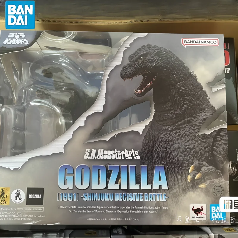 In Stock Original Bandai S.H.Monsterarts Shm Godzilla 1991 Shinjuku Decisive Battle 16cm Collectible Desktop Decoration Gift