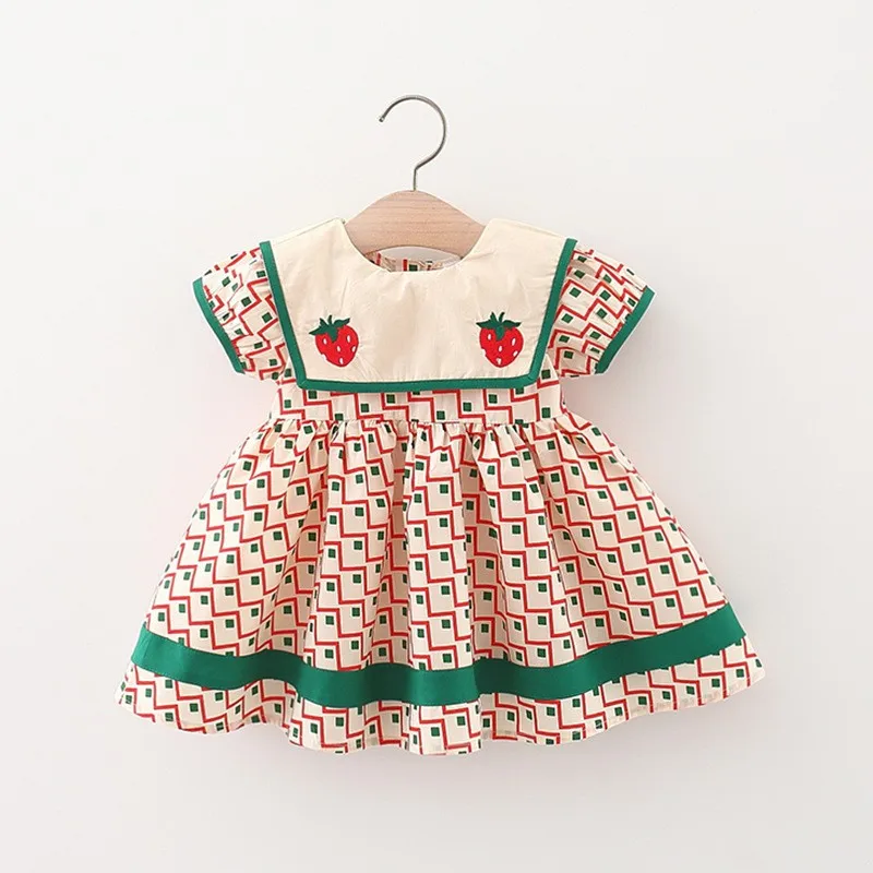 New Clothes Girls Summer Princess strawberry skirt  Baby Girl dress 80-110 fashion children kids clothing 90% cotton lovely