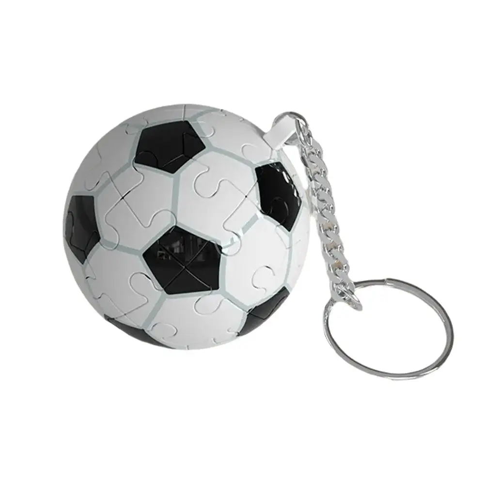 3D Three-dimensional Spherical Puzzle Ball-shaped Football Earth Building Keychain Gifts Basketball Toy Pendant Blocks Crea X2U7