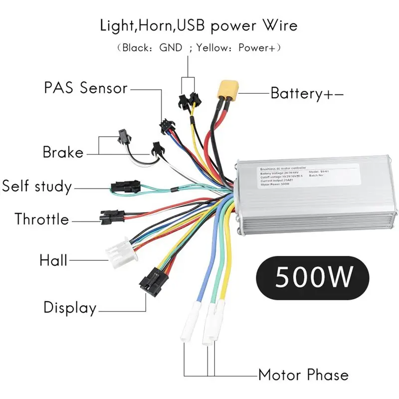 A01F-Electric Bike Brushless Controller With LCD Display 500W 25A 24V 36V 48V Scooter Motor Ebike Accessories