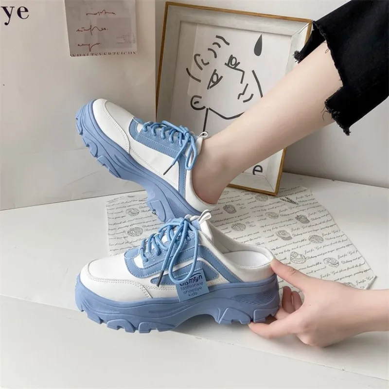 

Women's Closed-Toe Slip-On Chunky Sneakers Backless Platform Casual Slides Fashionable Outdoor Comfort Footwear for Daily Wear
