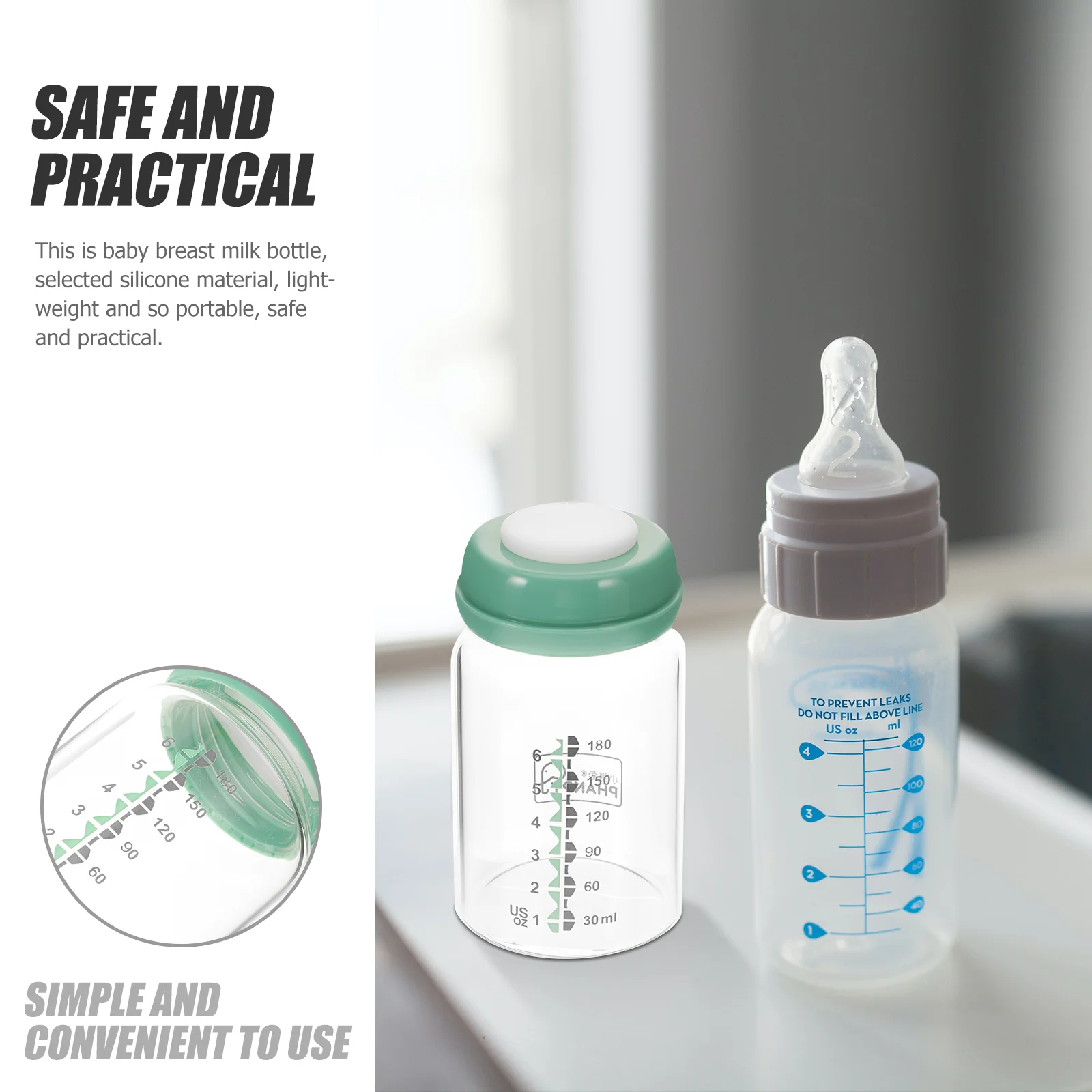 2 Pcs Feeding Bottle Breast Milk Storage Creative Nursing Bottles for Newborns Keeping Feeder Glass