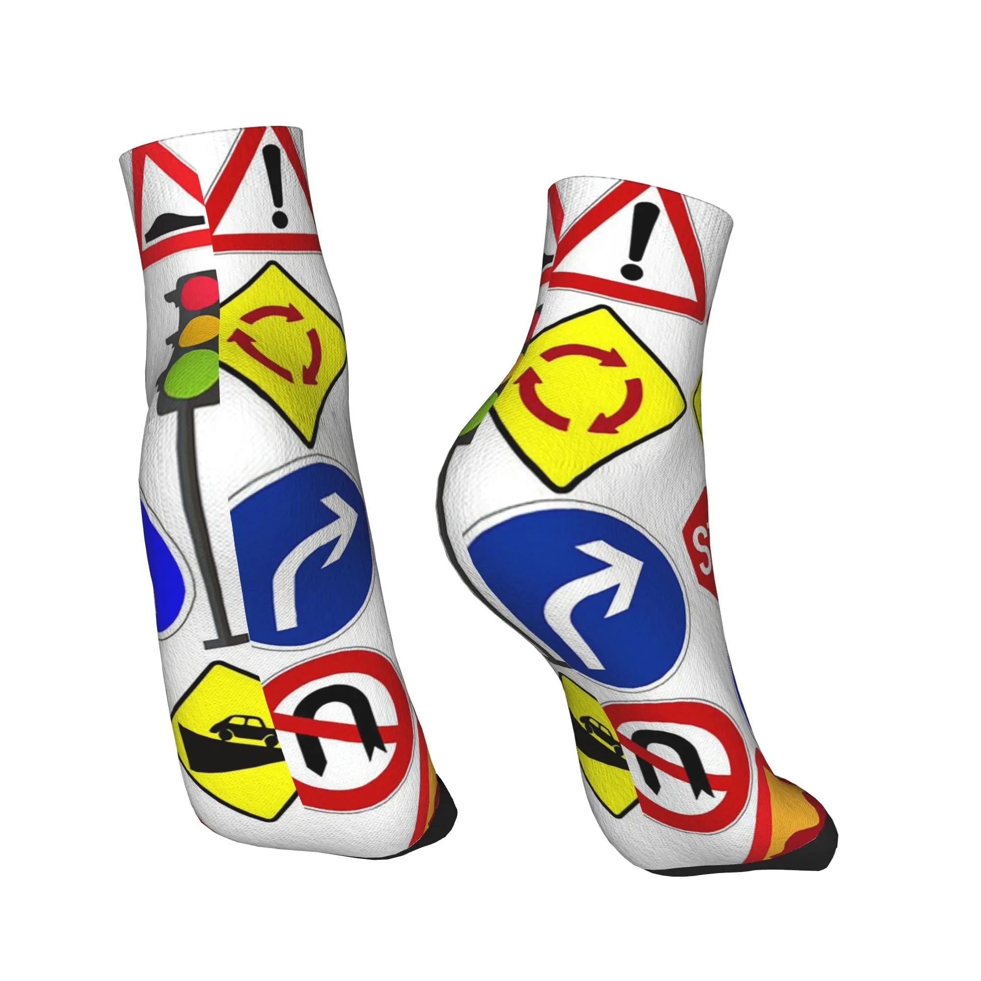 All Seasons Traffic signs  1 Socks Harajuku High Quality Sport Middle Tube Socks Soft Casual Stockings for Men Women Christmas