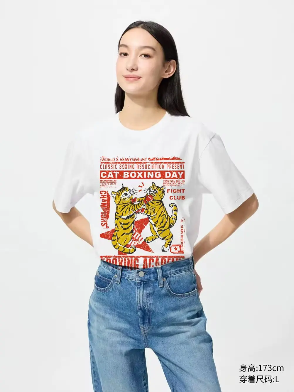 Funny Cat Boxing Animal Print Women American Retro Fashionable T-shirt Hip Hop Gothic T Shirts Summer Unisex Short Sleeve Tops