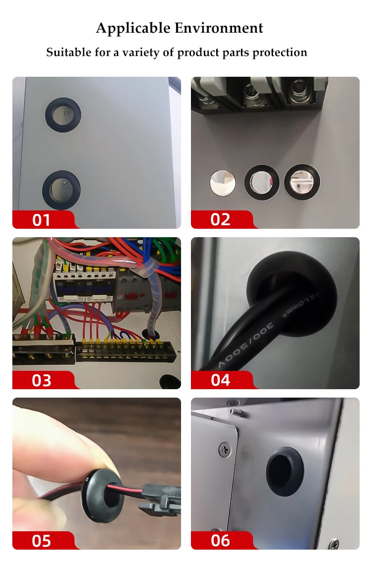 Schwarze Gummidichtung, doppelseitiger Schutz, Spulenloch, Draht-O-Ring, 3–80 mm, zum Schutz von Drahtkabel-Hardware-Werkzeugen, Gummitülle – Detail 5